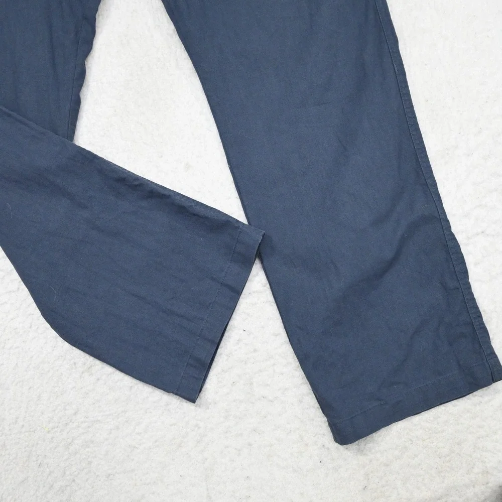 Banana Republic Chino Pants Mens 36x32 Blue Linen Blend Straight Leg